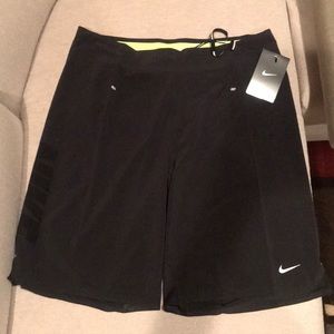NEW NIKE MENS INSTINCT 9" RUNNING SHORTS BLACK